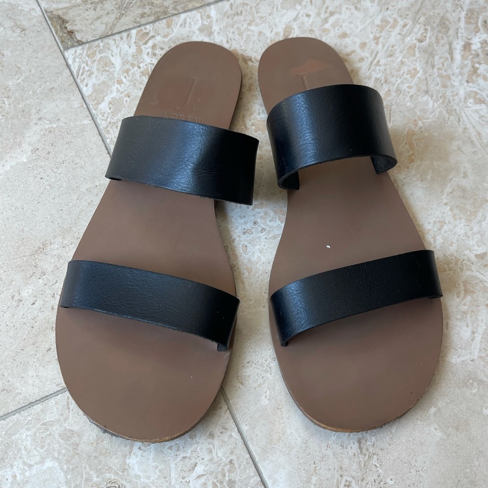 J. Crew Double Strap Black Sandals Women’s Size 9 - Picture 5 of 10